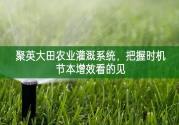 「智慧農(nóng)業(yè)」聚英大田農(nóng)業(yè)灌溉系統(tǒng)，把握時(shí)機(jī)節(jié)本增效看的見(jiàn)